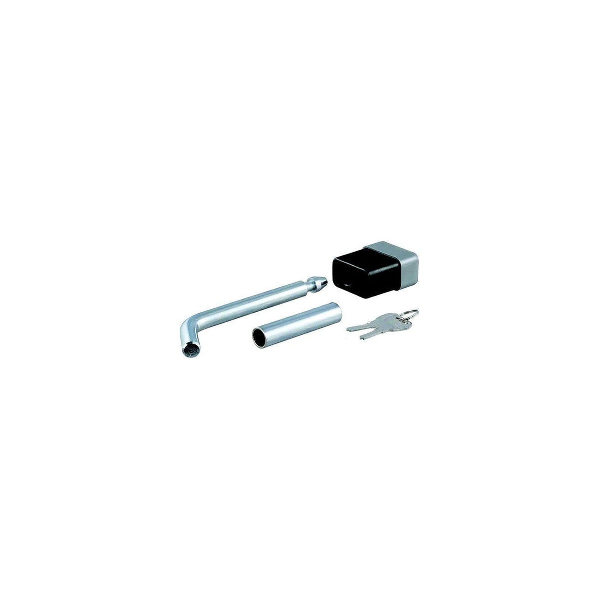 Curt Manufacturing Curt Mfg. 23024, 1/2" Hitch Lock with 5/8" Adapter fits 1-1/4" or 2" Receiver, Deadbolt, Chrome - image 3