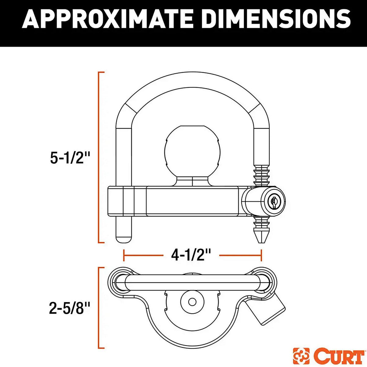 Curt Manufacturing Curt 23090 Universal Trailer Coupler Lock - image 2