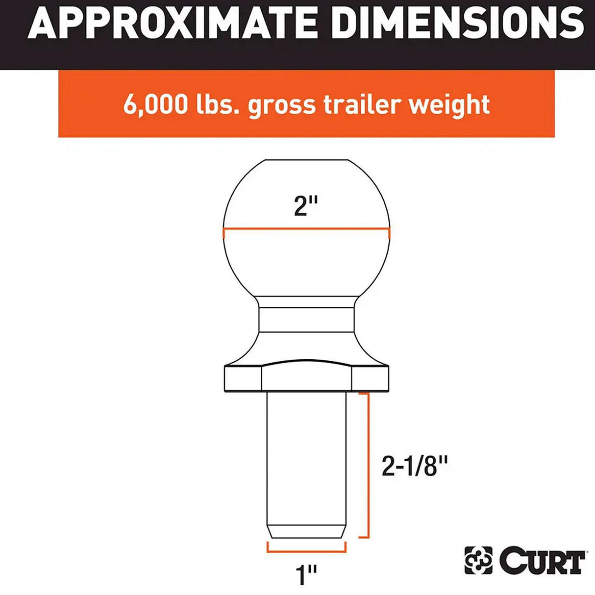 Curt Manufacturing Curt 40166 Trailer Ball 2", 6,000 Lbs., Chrome, Packaged - image 3
