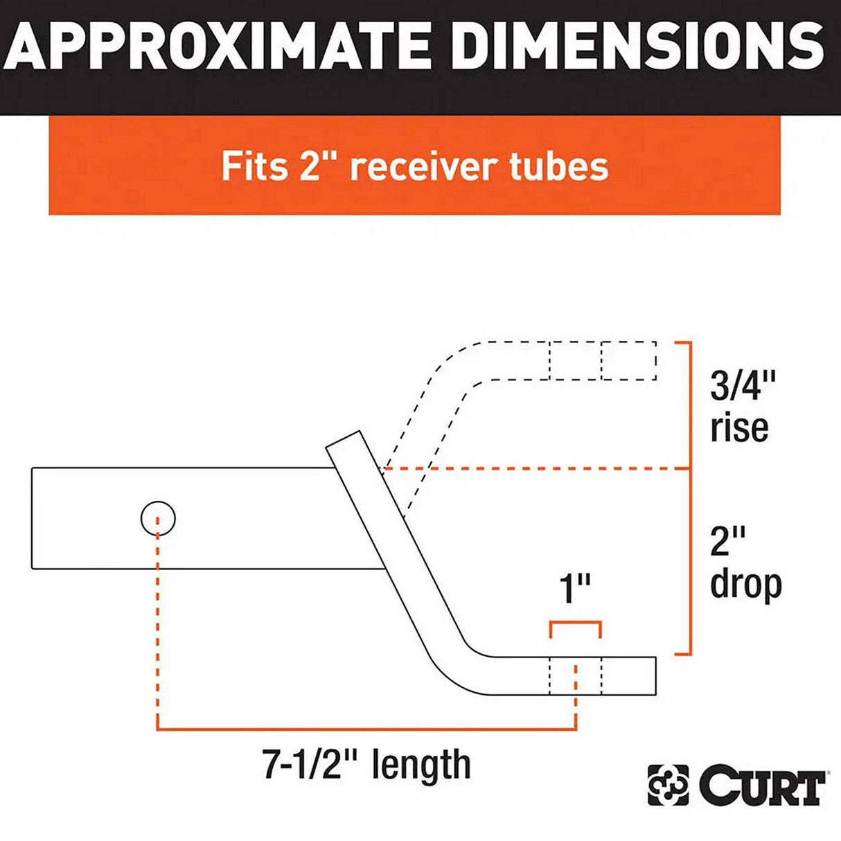 Curt Manufacturing Curt 45830 Class III Ball Mount, 2" Shank, 7,500 lbs. - image 5