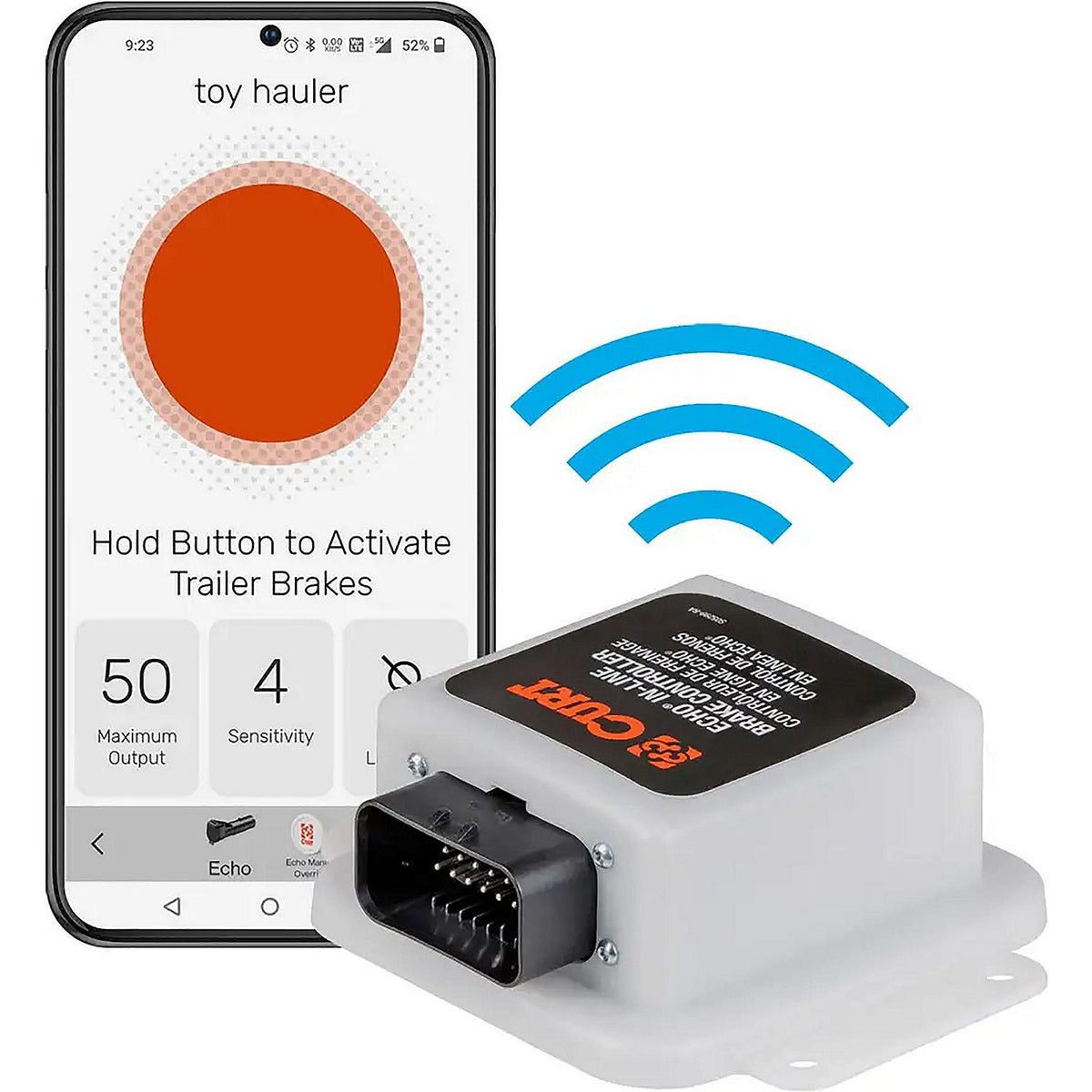 Curt Manufacturing Curt 51200 Echo® In-Line Trailer Brake Controller, Bluetooth Smartphone Connection - image 2