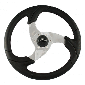 Schmitt Marine Folletto 14.2" Wheel - Black Polished Polyurethane - 3/4" Tapered Shaft w/Black Center Cap - PU026104-R