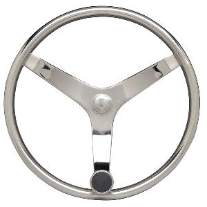 Uflex USA Uflex - V46 - 13.5" Stainless Steel Steering Wheel w/Speed Knob