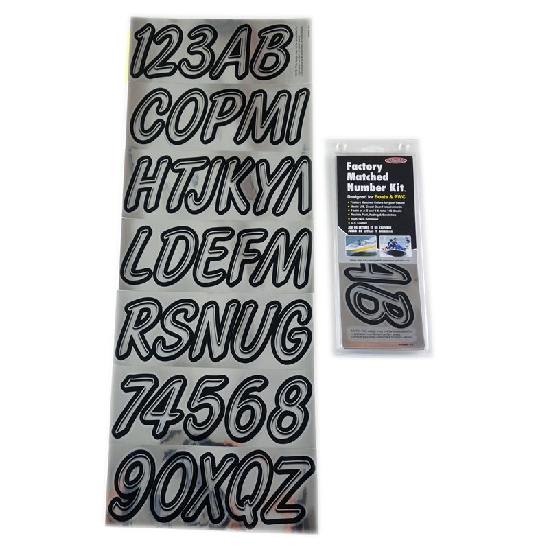 Hardline Products CHBKG400 Letter Kit Chr/Black Marine Boat