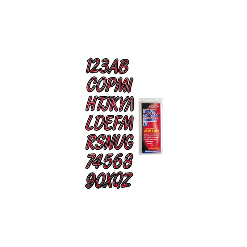 Hardline Products REBKG400 Letter Kit Red/Black Marine Boat