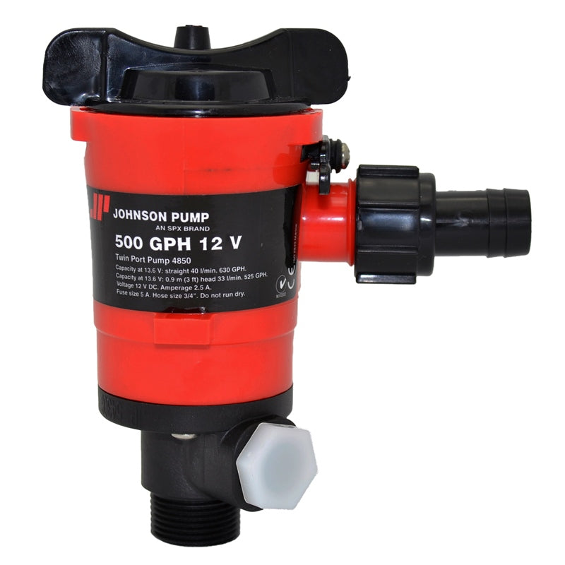 Johnson Pump 48503 TH Dual Port Aerator/WD Cartridge Pump 500GL Marine Boat