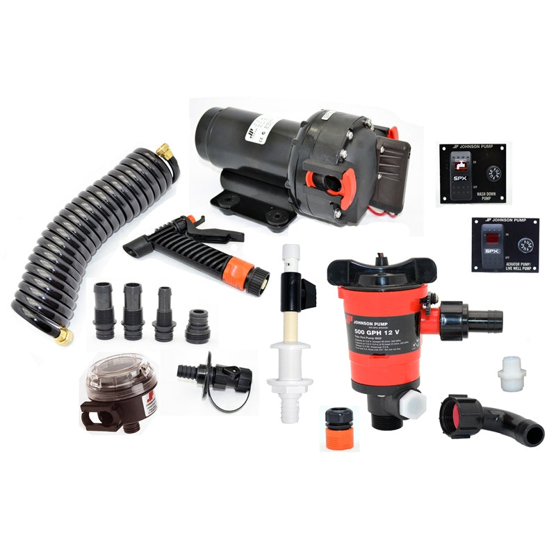 Johnson Pump 64634 Washdown/Livewell Kit 5.2GPM Marine Boat