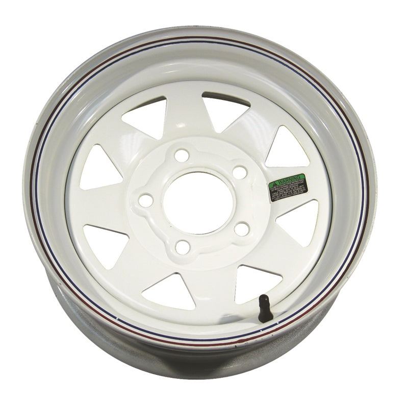 Americana Tire && Wheel 20232 Wheel Only 13"x4.50 5LUG WH Spk With Stripe