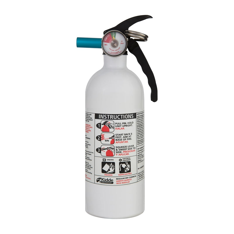 Kidde Safety Kidde 466635MTL Basic Fire Extinguisher, White 5 BC w/Gauge - 466635MTL
