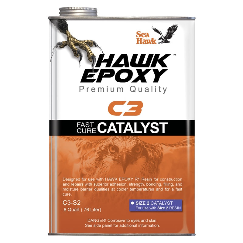 Hawk Epoxy C3-S2 Fast Cure Cat SZ 2 .8QT Marine Boat
