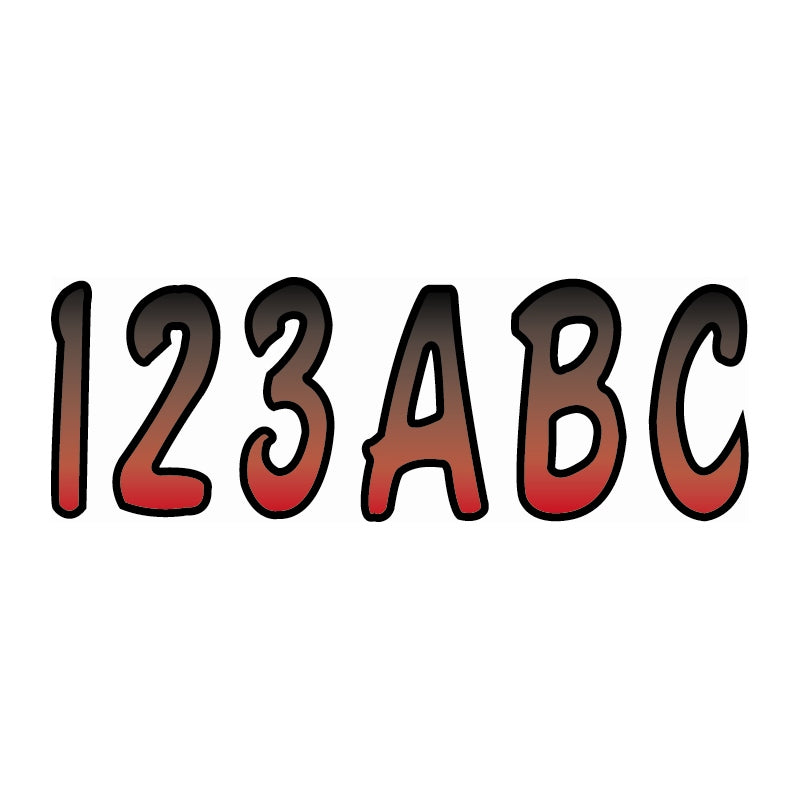 Hardline Products REBKG200 Letter Kit Red With Black Marine Boat