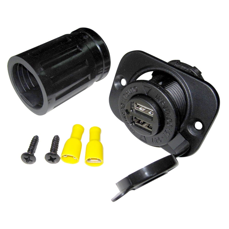 Marpac 7-0821 Dual Port USB Socket Marine Boat
