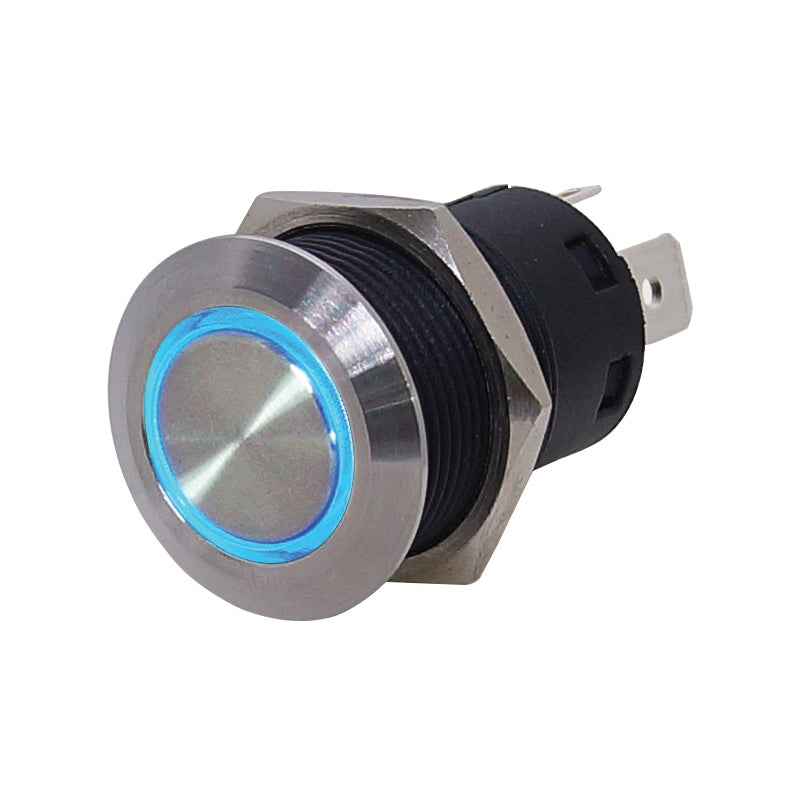 Marpac 7-1212 Push ON Switch Blue Ring LED ON/Off Marine Boat