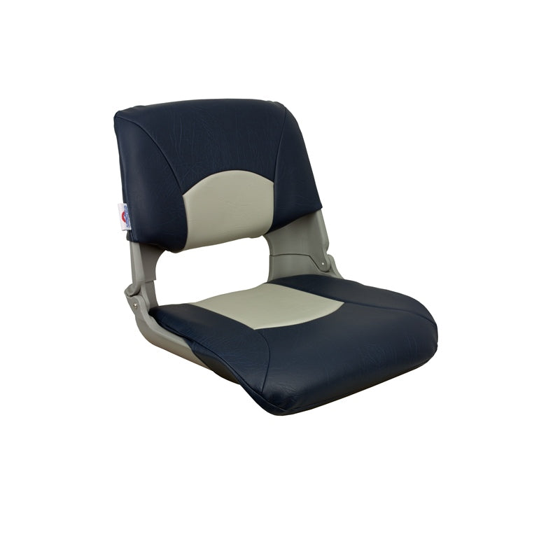Springfield Marine 1061019 Molded Fold Seat Gray With Blu-Gray Cushion