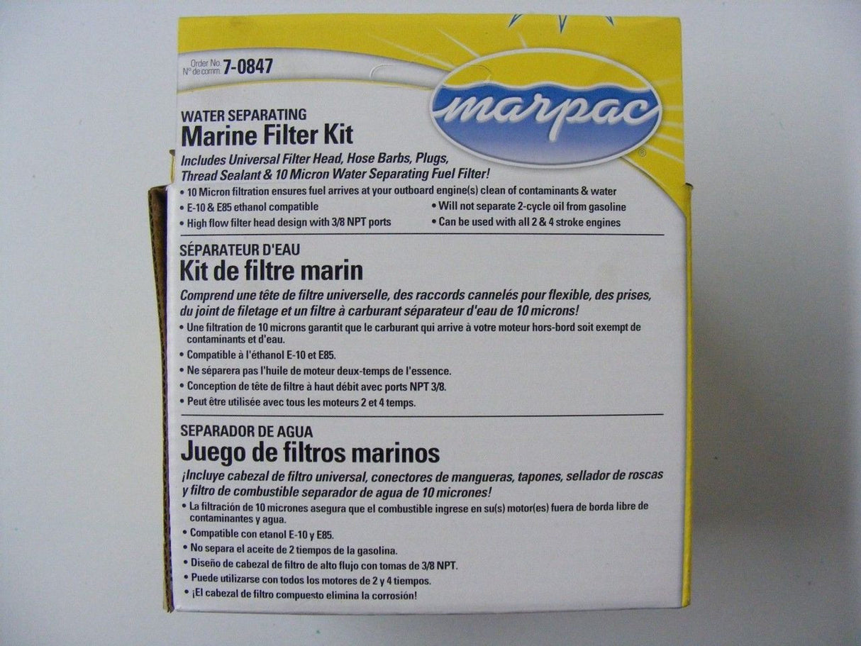 Marpac Fuel/Water Separator Filter Kit w/Composite Head 3/8" FF010010 Marine MD