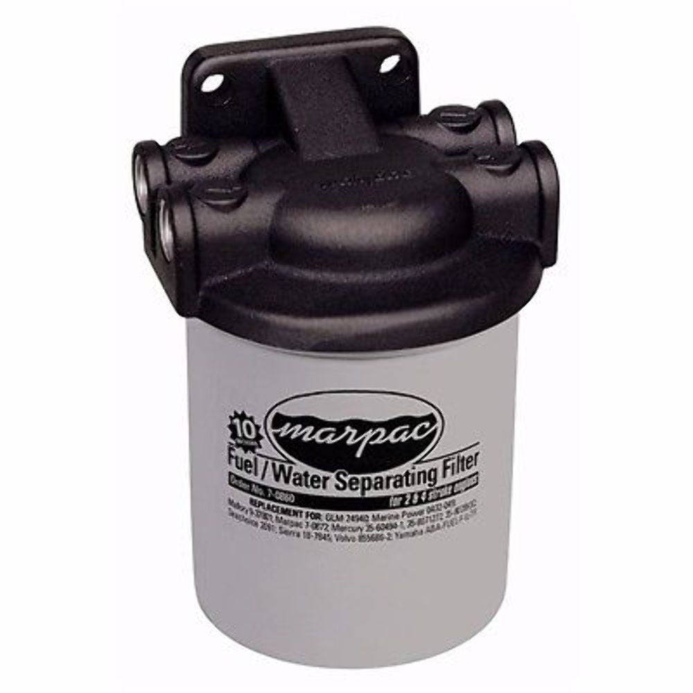 Marpac Fuel Filter Water Separator 10Micron MarPlate Aluminum Head Bracket Marine