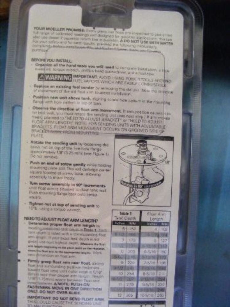 Marpac  Marine Boat Universal Electric Fuel Sender 7-6960