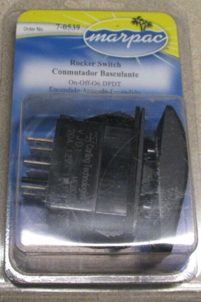 Marpac 7-0539 Rocker Switch Contura 3Positio DPDT On-Off-On 6Terminal No-Illumin