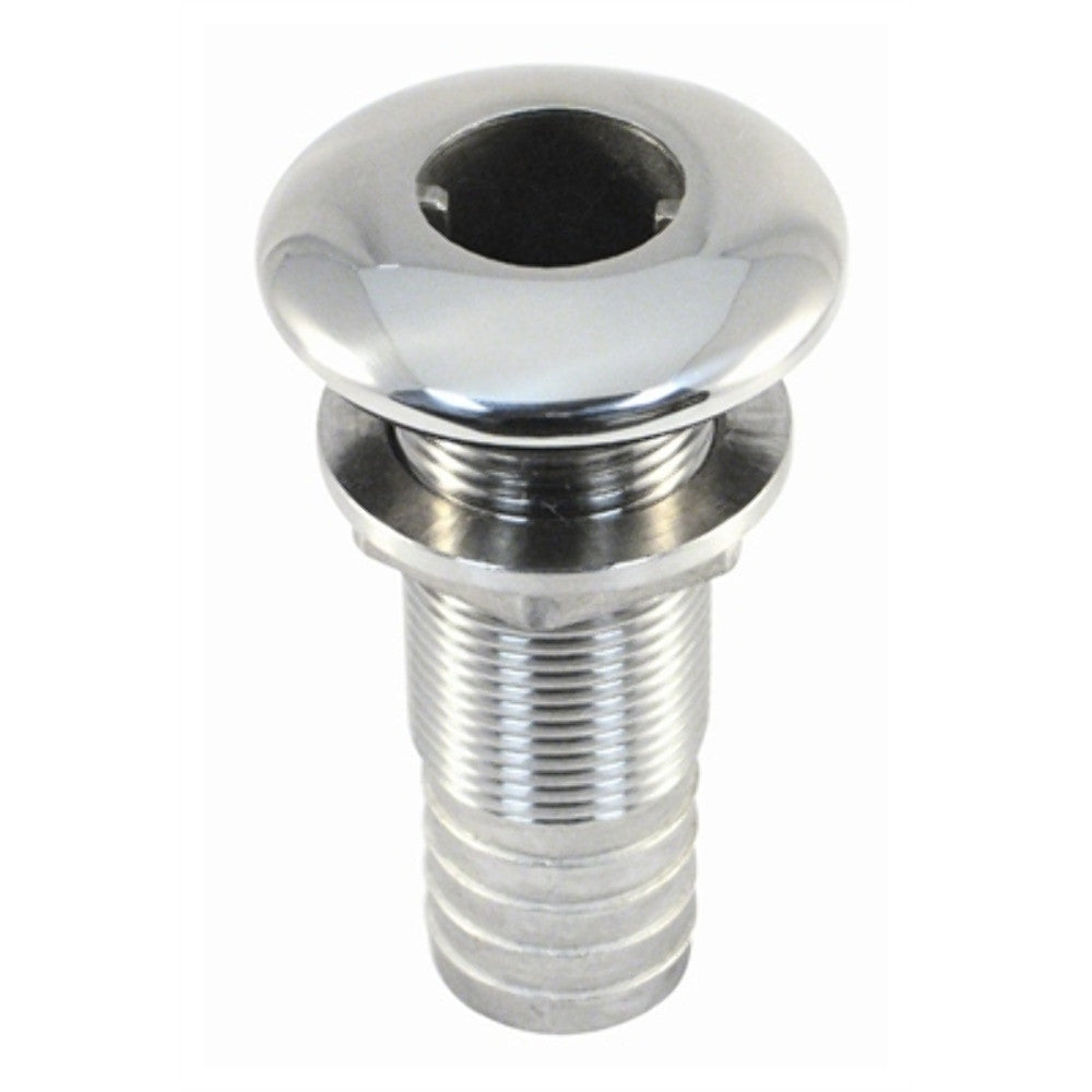 Marpac 7-0856 Stainless Steel Thru Hull Connector 1-1/8Hosex4"Long Flange 2-1/4"