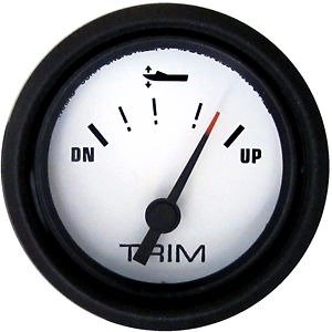 Marpac Marine Boat Trim Gauge (Johnson/EVINRUDE) White W/Black Bezel 7-2044