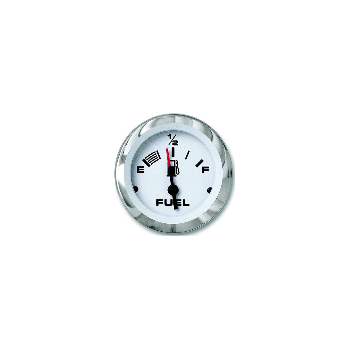 Sierra 65496P Lido Series 2" White & Stainless Steel Fuel Gauge - 65496P