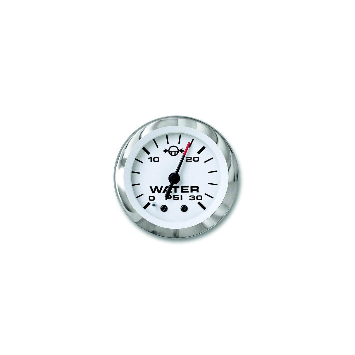Sierra 65507P Lido Series 2" White & Stainless Steel Outboard Motor 0-30 PSI Dial Range Water Pressure Gauge - 65507P