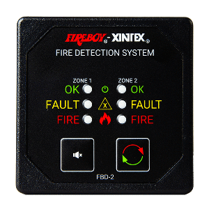 Fireboy-Xintex Two Zone Detection &amp; Alarm Panel - 2-5/8" Display - 12/24V DC - FBD-2-R