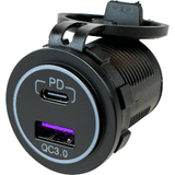 Sea-Dog USB 3.0 &amp; USB-C Power Socket w/Out Light - 426510-1