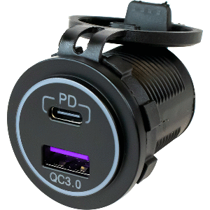 Sea-Dog USB 3.0 &amp; USB-C Power Socket w/Out Light - 426510-1