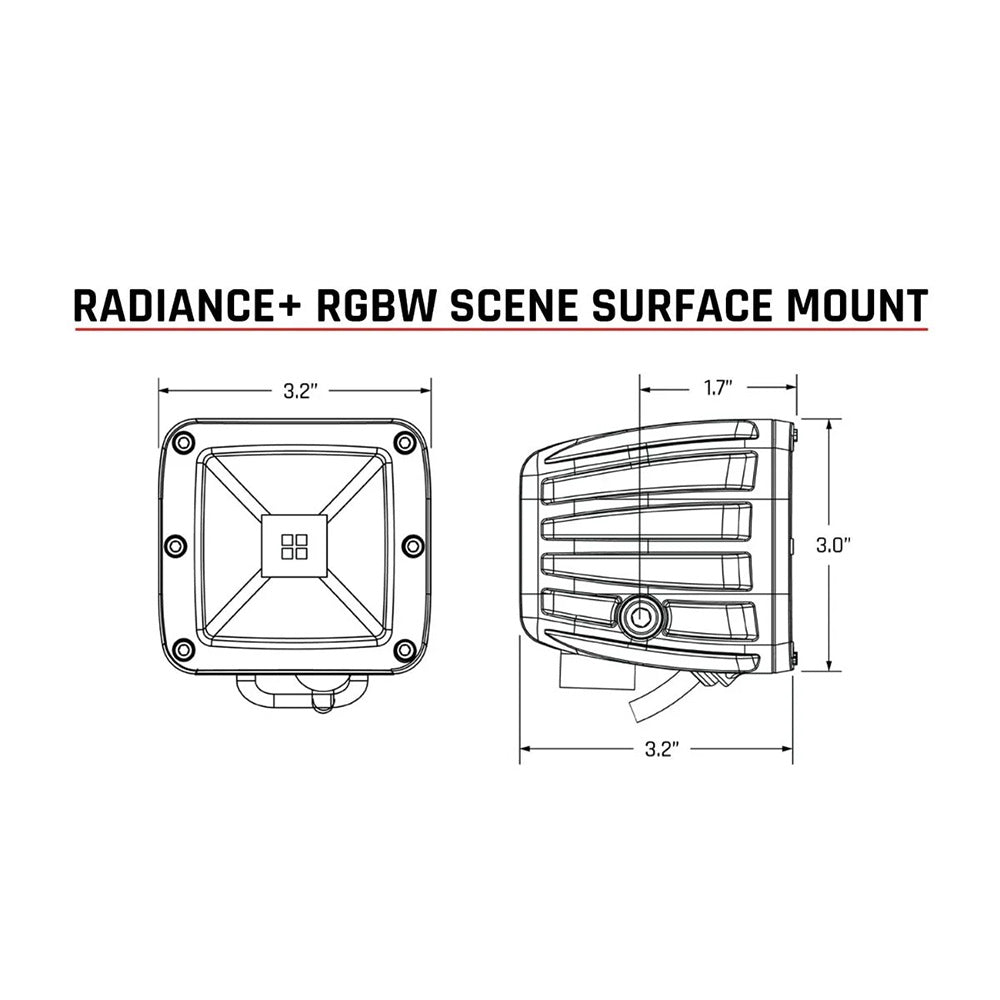 RIGID Industries Radiance Scene - RGBW - Montaje en superficie - Par [682053]