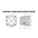 RIGID Industries Radiance Scene - RGBW - Montaje en superficie - Par [682053]