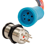 Bluewater 22mm Push Button Switch - Off/On Contact - Blue/Red LED - 1' Lead - 9059-1113-1