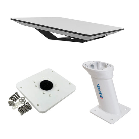 KVH Starlink Flat Panel Kit w/10" Seaview Pedestal Mount &amp; ADASTLKA Starlink Top Plate - Activation &amp; Service Plans Through KVH ONLY - 72-1048-SV10