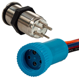 Bluewater 19mm Push Button Switch - OFF/ON/ON Nav/Anc Contact - Blue/Green/Red LED - 1' Lead - 9057-3114-1