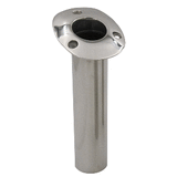 C.E. Smith 70 Series Standard Flush Mount Rod Holder - 15 Degree - Stainless Steel - Gimbal Bar Bottom - Black Liner - 536710