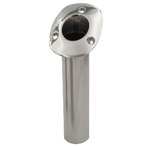 C.E. Smith 70 Series Standard Flush Mount Rod Holder - 30 Degree - Stainless Steel - Gimbal Bar Bottom - Black Liner - 536720