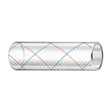 Trident Marine 3/4" x 50' Clear Reinforced PVC Hose Tubing Red &amp; Blue Tracer - 162-0346