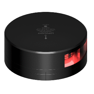 Lopolight Red Port Light - 2NM - Black Housing w/FB Base - 301-009-FB-B
