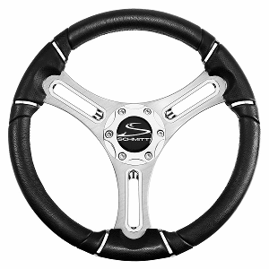 Schmitt Marine Torcello 14" Wheel - 04 Series - Polyurethane Wheel w/Chrome Trim &amp; Cap - Brushed Spokes - 3/4" Tapered Shaft - PU043144-12R