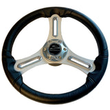 Schmitt Marine Torcello 14" Wheel - 03 Series - Polyurethane Wheel w/Chrome Trim Cap - Brushed Spokes - 3/4" Tapered Shaft