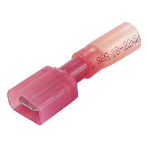 Pacer 22-18 AWG Fully-Insulated Male Disconnect Terminal - Red - 25 Pack - TDE18-250FIM-25