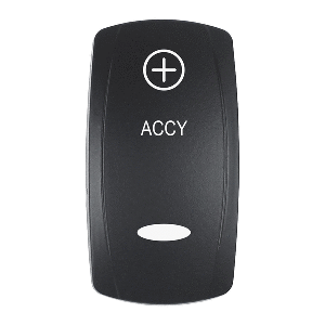 Pacer Actuator - 'ACCY' f/V Series Contura Switches - Black - Laser Etched (Top/Bottom Light) - EV2LE-ACC