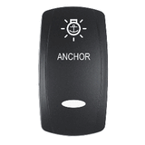 Pacer Actuator - 'ANCHOR' f/V Series Contura Switches - Black - Laser Etched (Top/Bottom Light) - EV2LE-ANC