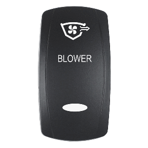 Pacer Actuator - 'BLOWER' f/V Series Contura Switches - Black - Laser Etched (Top/Bottom Light) - EV2LE-BLWR