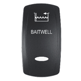 Pacer Actuator - 'BAITWELL' f/V Series Contura Switches - Black - Laser Etched (Top/Bottom Light) - EV2LE-BTWL