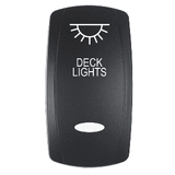 Pacer Actuator - 'DECK LIGHTS' f/V Series Contura Switches - Black - Laser Etched (Top/Bottom Light) - EV2LE-DECK