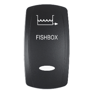 Pacer Actuator - 'FISHBOX' f/V Series Contura Switches - Black - Laser Etched (Top/Bottom Light) - EV2LE-FBX