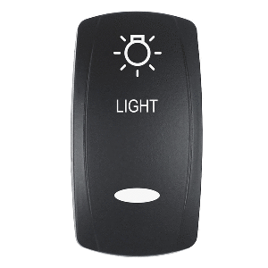 Pacer Actuator - 'LIGHT' f/V Series Contura Switches - Black - Laser Etched (Top/Bottom Light) - EV2LE-LT