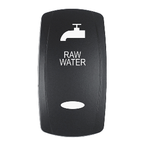 Pacer Actuator - 'RAW WATER' f/V Series Contura Switches - Black - Laser Etched (Top/Bottom Light) - EV2LE-RAW