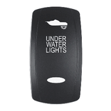 Pacer Actuator - 'UNDER WATER LIGHTS' f/V Series Contura Switches - Black - Laser Etched (Top/Bottom Light) - EV2LE-UW